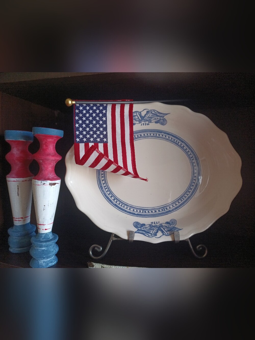 Syracuse China 1776 Oval Platter in the Liberty or Americana . 10.75"